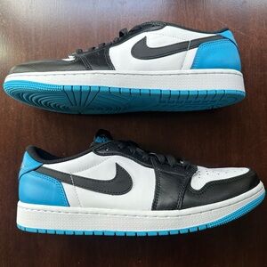 Mens Air Jordan 1 Low OG UNC Power Blue Black Toe Size 9.5